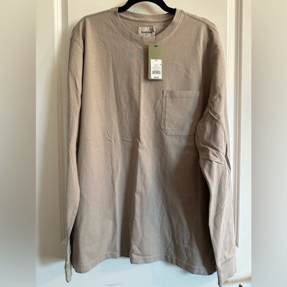 Goodfellow & Co Men's Taupe Long Sleeve Tee
